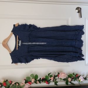 Free People sleeveless tunic top blue small We the Free